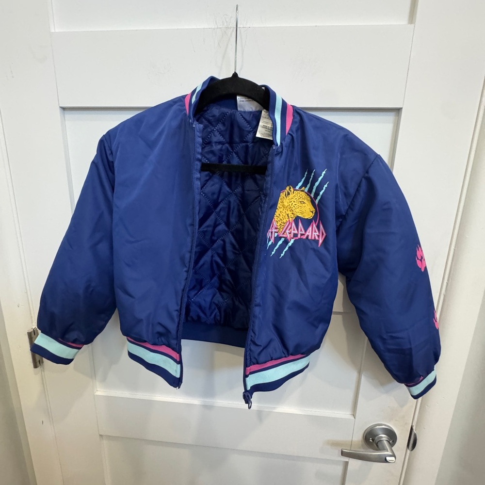 Def Leppard Kids Blue Puffer Jacket size 7/8